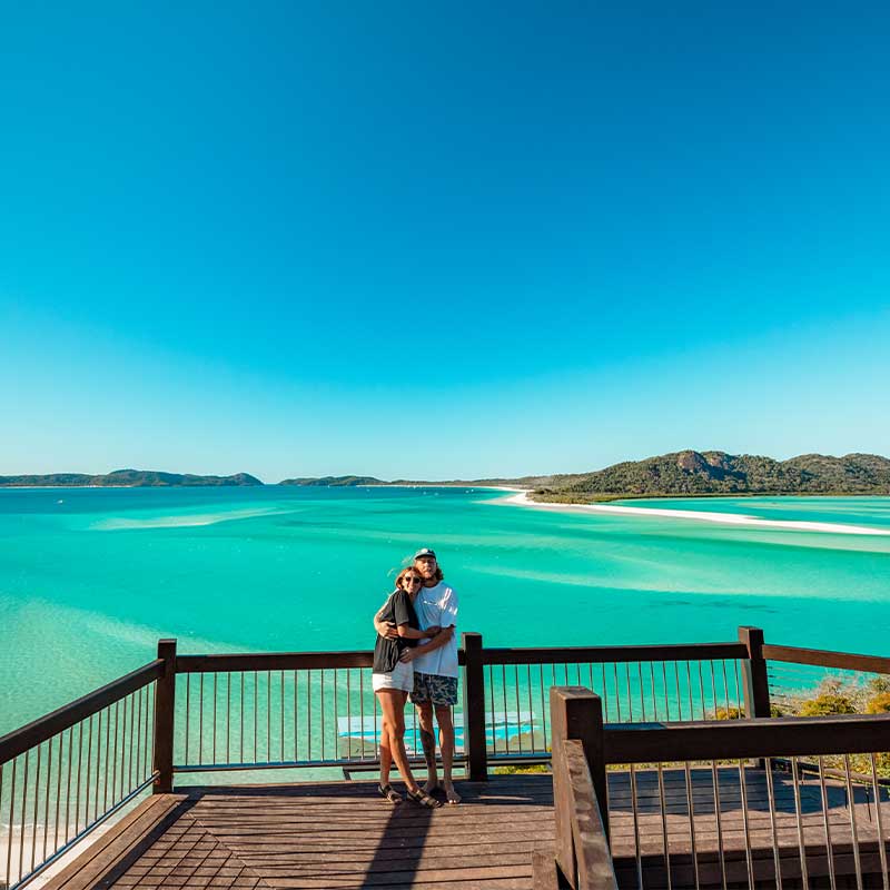 2 Avatar Whitsundays Guests Enjoying Hill Inlet Lookout